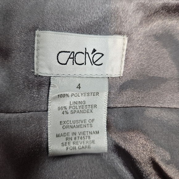 Cache Metallic Gold & Silver Sequin Mini Skirt Size 4 Women's U11 - Picture 8 of 9